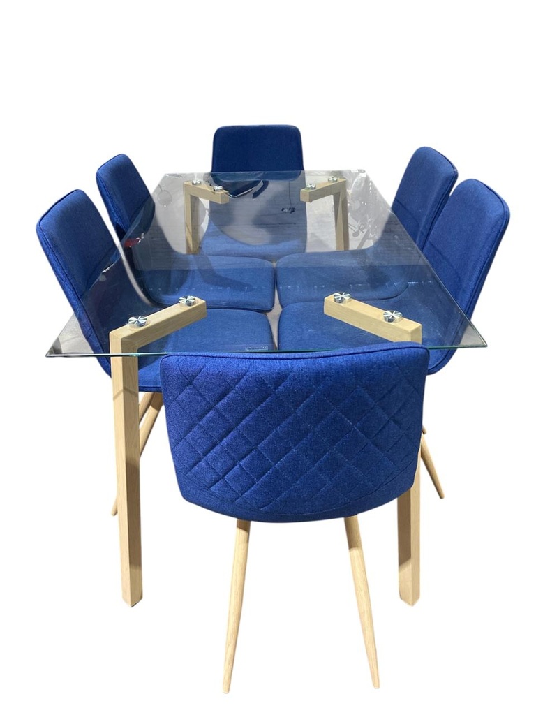 COMEDOR LOTTUS BLUE 6 SILLAS